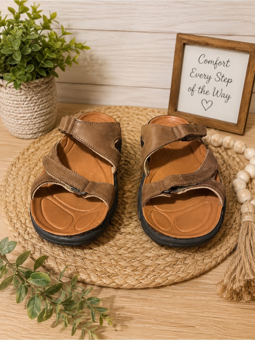 Keen Brown Leather Adjustable Strap Sandals